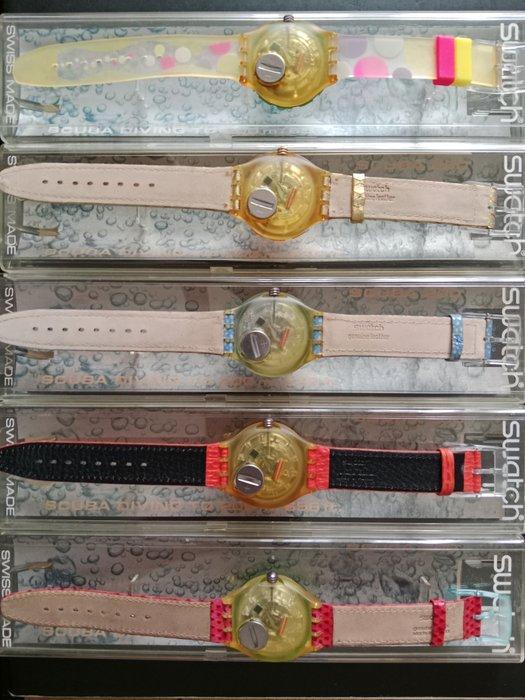 Swatch - 5 X Swatch Scuba 200 rare Serie - Zonder, Handtassen en Accessoires, Horloges | Heren