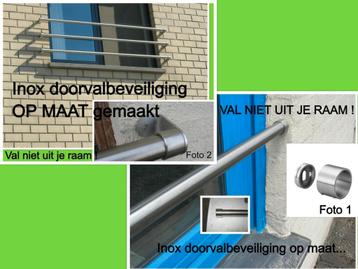 Doorvalbeveiliging voor ramen - inox valbeveiliging OP MAAT beschikbaar voor biedingen