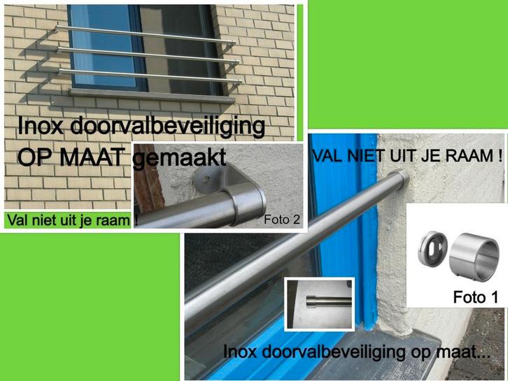 Doorvalbeveiliging voor ramen - inox valbeveiliging OP MAAT, Doe-het-zelf en Bouw, Ladders en Trappen, Nieuw, Ophalen