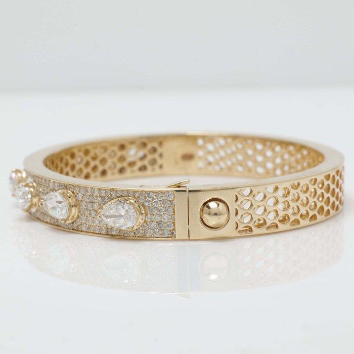 Armband - 14 karaat Geel goud - 5.37ct. tw. Diamant, Handtassen en Accessoires, Armbanden