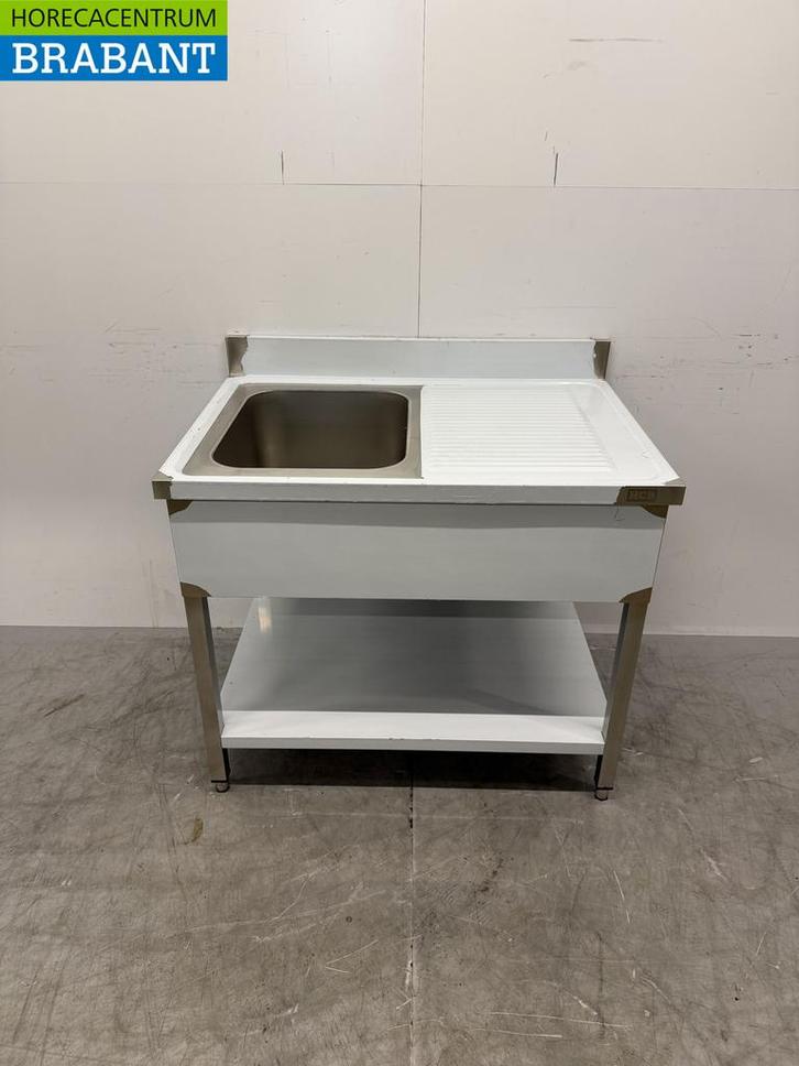RVS Spoeltafel Spoelbak Basic-line 100 cm Horeca, Zakelijke goederen, Horeca | Meubilair en Inrichting, Ophalen of Verzenden