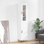 vidaXL Hoge kast 34,5x34x180 cm bewerkt hout wit, Verzenden, Nieuw