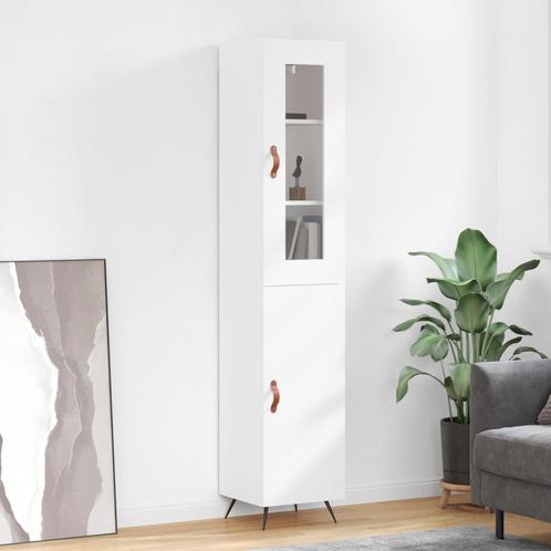 vidaXL Hoge kast 34,5x34x180 cm bewerkt hout wit, Huis en Inrichting, Kasten | Dressoirs, Nieuw, Verzenden