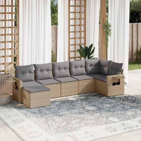 vidaXL Salon de jardin avec coussins 7 pcs beige rÃ©sine, Jardin & Terrasse, Ensembles de jardin, Salons de jardin, Neuf, Envoi