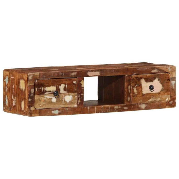 vidaXL Tv-meubel wandmontage 100x32x25 cm massief gerecycled, Huis en Inrichting, Woonaccessoires | Cd- en Dvd-rekken, Nieuw, Verzenden