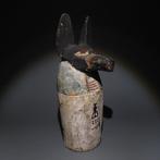 Oud-Egyptisch Hout Canopic-urn. Laatste Periode, 664-332, Verzamelen, Mineralen en Fossielen