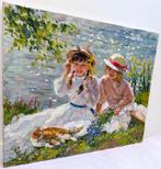 Vladimir Goussev (1957) - Deux Amies - Fillettes au Chat -