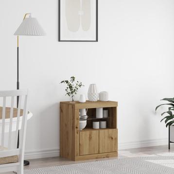 vidaXL Sideboard met LED-verlichting Ambachtelijk Eiken, Verzenden