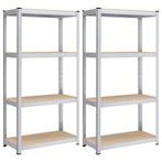 2x Opbergrek en stellingkast - hoogte 160 cm - metaal met, Verzenden, Nieuw