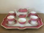 stunning pink coffee service on large tray - Koffie- en