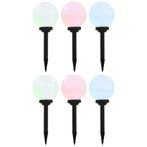 vidaXL Solarlampen 6 st LED rond 20 cm RGB, Tuin en Terras, Verzenden, Nieuw