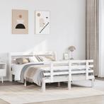 vidaXL Bedframe met hoofdeinde zonder matras 120x200 cm wit, Verzenden, Nieuw