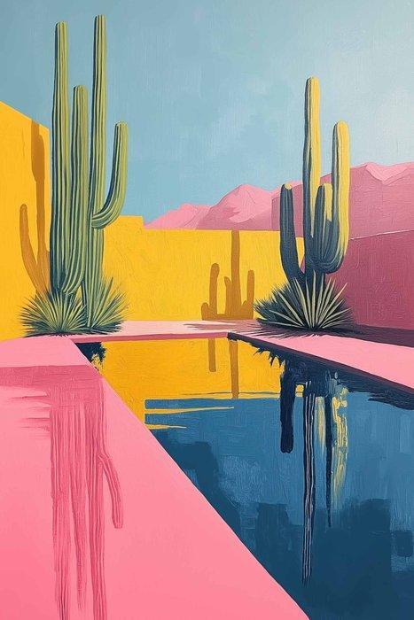 Lea Ottavi - Desert Mirror Dance XXL, Antiek en Kunst, Kunst | Schilderijen | Modern