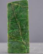 Figure - Green jade standing slab - Pierre, Jade, Antiek en Kunst