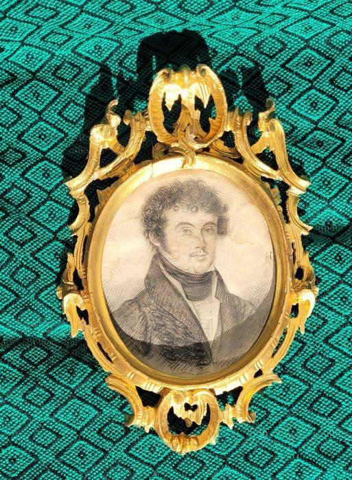 Cadre - Bois, Or, Papier, Verre - fait à la main, Antiek en Kunst, Antiek | Overige Antiek