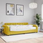 vidaXL Slaapbank met matras 100x200 cm fluweel geel, Verzenden, Nieuw