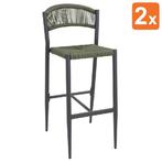 Barkrukken | EDEN | Rotan/Aluminium | Groen | Donkergrijs, Verzenden, Nieuw in verpakking