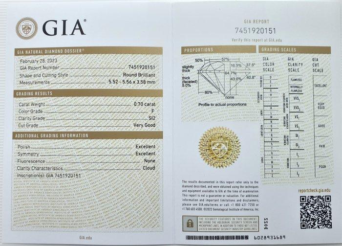 Ring - 14 karaat Witgoud - 0.70ct. tw. Diamant (Natuurlijk), Bijoux, Sacs & Beauté, Bagues