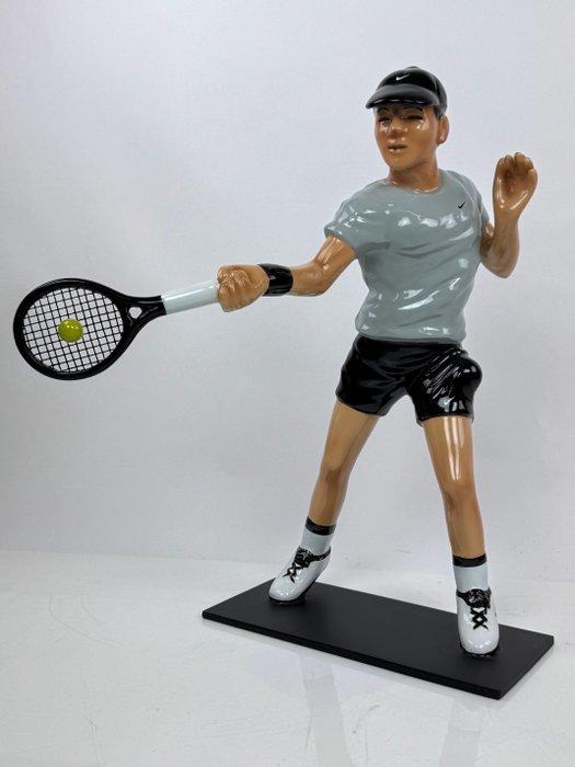 Statue, Jannik Sinner in posa di gioco - 64 cm - Résine -, Verzamelen, Overige Verzamelen