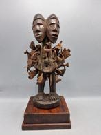 NKESHI BAKONGO DUBBEL HOOFDBEELDJE - Bakongo - DR Congo, Antiek en Kunst