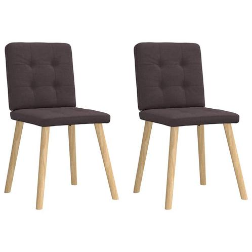 vidaXL Eetkamerstoelen 2 st stof donkerbruin, Huis en Inrichting, Stoelen, Nieuw, Verzenden