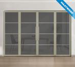 Dubbele stalen taatsdeur met glaspanelen Kiezelgrijs 4 Vlaks, Doe-het-zelf en Bouw, Nieuw, Metaal, Overige typen