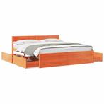 vidaXL Cadre de lit avec tiroirs cire marron 200x200cm, Neuf, Verzenden