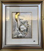Icoon - .925 zilver - Maagd met Kind - 49 x 55 cm, Antiek en Kunst