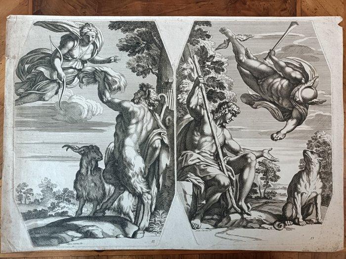 Annibale Carracci (1560–1609), after - Diana e Pan di Carlo, Antiek en Kunst, Antiek | Overige Antiek