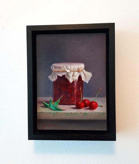 Hans Habraken (1946) - Pot met kersen, Antiek en Kunst, Kunst | Schilderijen | Klassiek