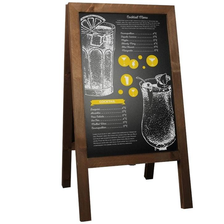 Krijtstoepbord Steigerhout Bruin 46x80 cm, Articles professionnels, Articles professionnels Autre, Envoi