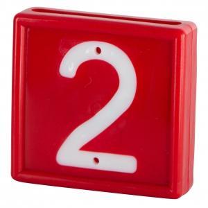 Nummerblok, 1-cijf., rood met witte nummers (cijfer 2) -, Animaux & Accessoires, Box & Pâturages