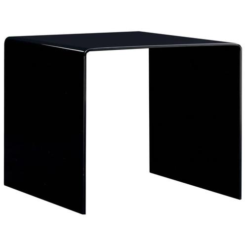 vidaXL Table basse Noir 50 x 50 x 45 cm Verre trempé, Maison & Meubles, Tables | Tables de salon, Neuf, Envoi