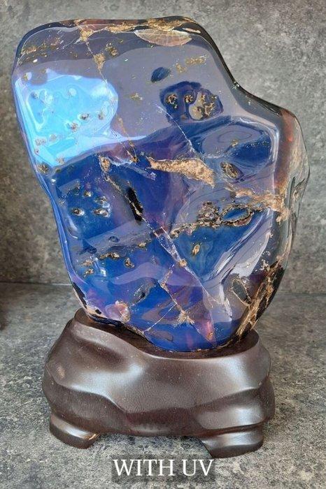 Amber +6kg Zeldzaam Indonesisch Amber - blauwachtige gloed, Verzamelen, Mineralen en Fossielen