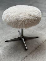 Tabouret - Chrome, Textile - Aspect de laine de mouton, Antiquités & Art