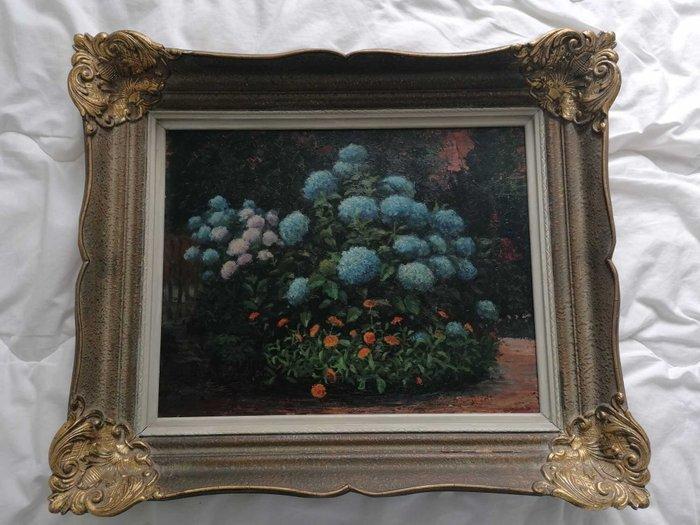 European school XIX century - Bouquet d’hortensias, Antiek en Kunst, Kunst | Schilderijen | Klassiek