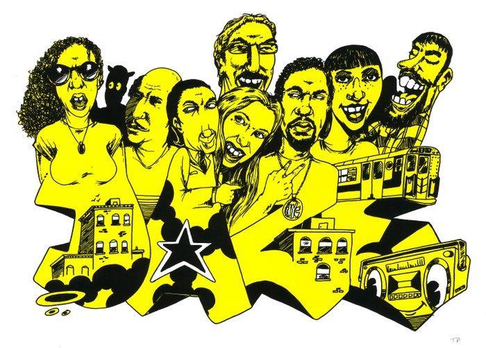 Chris Ellis (Daze) - Rush hour, New York Celebrity, Antiek en Kunst, Antiek | Overige Antiek