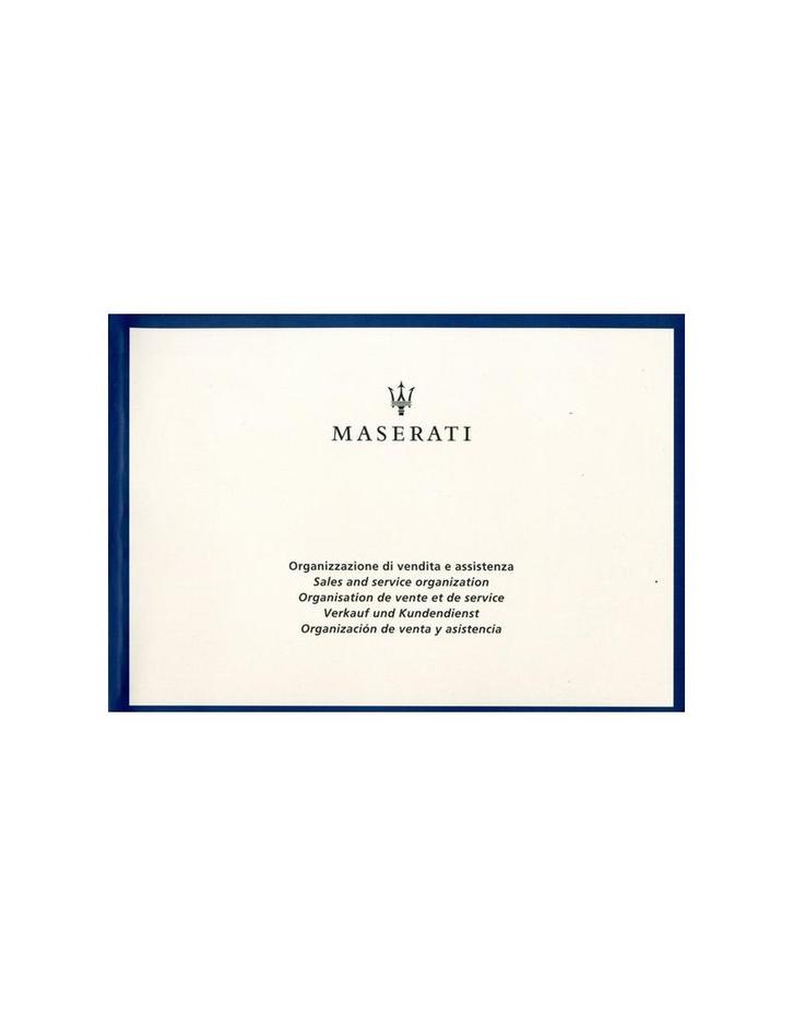 2005 MASERATI SERVICE INSTRUCTIEBOEKJE, Auto diversen, Handleidingen en Instructieboekjes