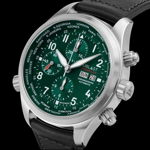 Ublast - Traveler Chronograph World Time - Sans Prix de, Handtassen en Accessoires, Horloges | Heren