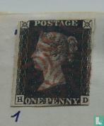 Groot-Brittannië - Koningin Victoria, Penny Black - 1840, Postzegels en Munten, Verzenden, Gestempeld