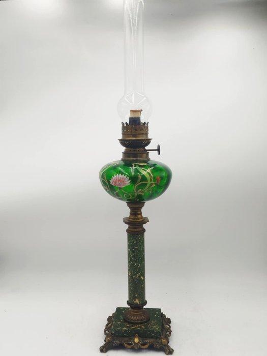 Lamp - Messing, Marmer, Glas, Antiek en Kunst, Curiosa en Brocante