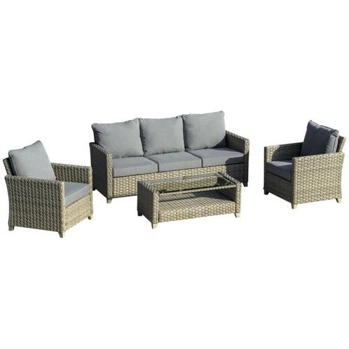 TRUUSK 4 St. Polyrotan Tuinmeubelset, Tuinmeubelen, Tuinset,, Tuin en Terras, Tuinmeubel-accessoires, Verzenden
