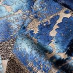 BA100 - Raro Velluto Italiano - Bleu Cangiante Patchwork -