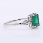 Zonder minimumprijs - Ring Platina - 0.98ct. tw. Smaragd -, Nieuw