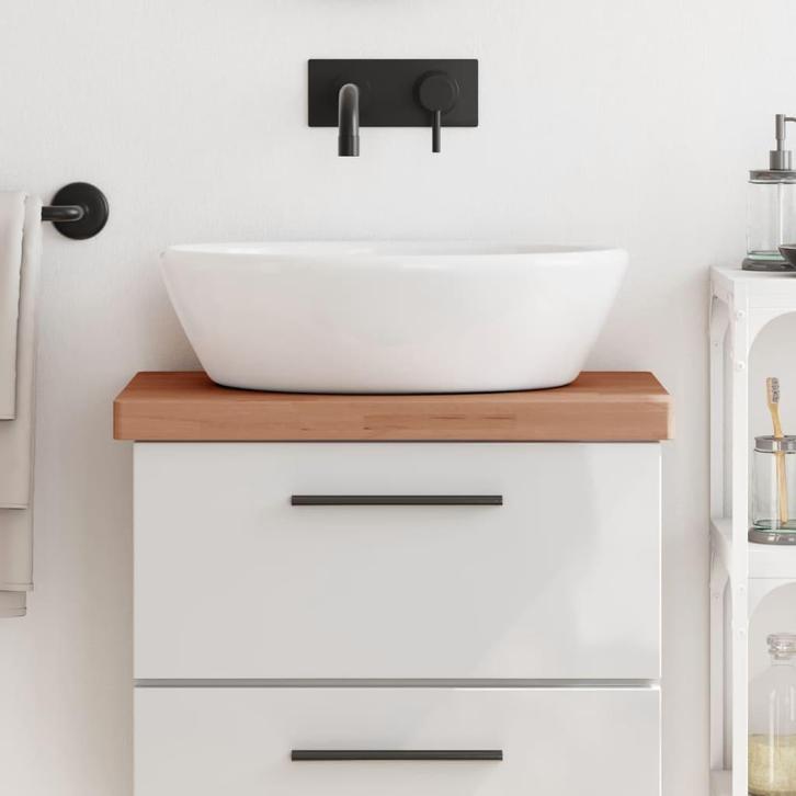 vidaXL Wastafelblad 60x40x4 cm massief beukenhout, Huis en Inrichting, Keuken | Keukenelementen, Nieuw, Verzenden