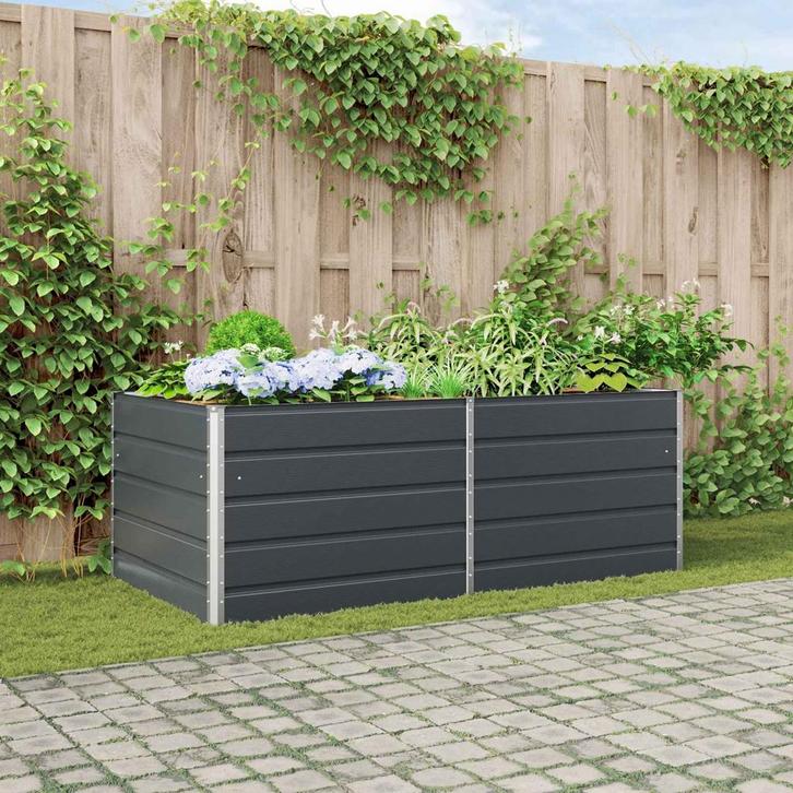vidaXL Plantenbak Antraciet 195 x 100 x 45 cm Gegevens staal, Tuin en Terras, Bloempotten, Nieuw, Verzenden