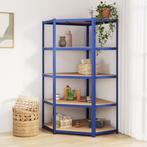 vidaXL Hoekrek 5-laags staal en bewerkt hout blauw, Huis en Inrichting, Verzenden, Nieuw