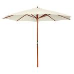 Parasol 300x258cm Zandwit | OP = OP | Topdeal!, Tuin en Terras, Parasols, Verzenden, Nieuw, 3 tot 4 meter, Stokparasol