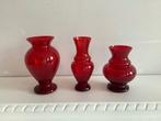 Vases Lauscha rouge rubis RDA années 70 (3) - Verre