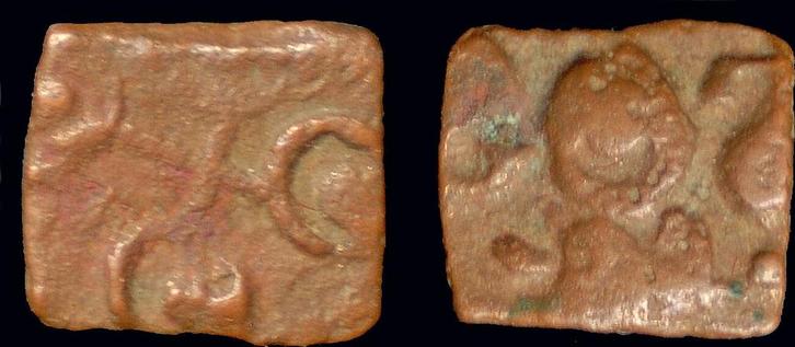 Ca 100bc Sunga empire Ujjain Dynasty 1/8 karshapana Brons, Postzegels en Munten, Munten en Bankbiljetten | Verzamelingen, Verzenden